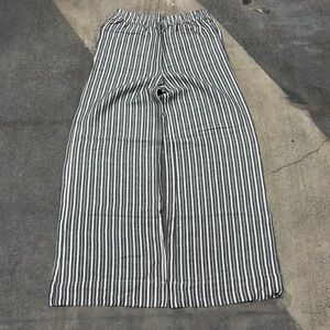 Evereve Wide Leg Boho 4 pocket trouser pants Women’s medium striped linen blend